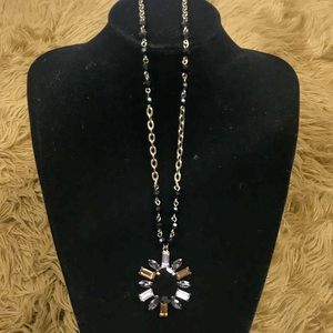 The Loft long rhinestone pendant necklace